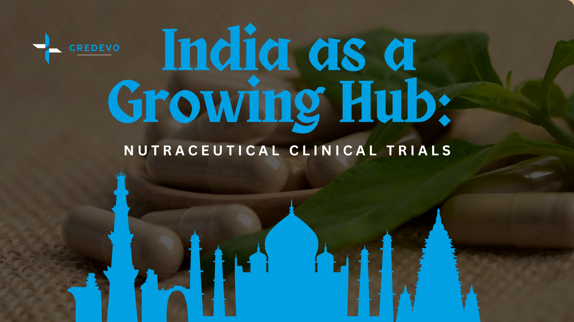 Image showing India as a growing hub for nutraceutical clinical trials.